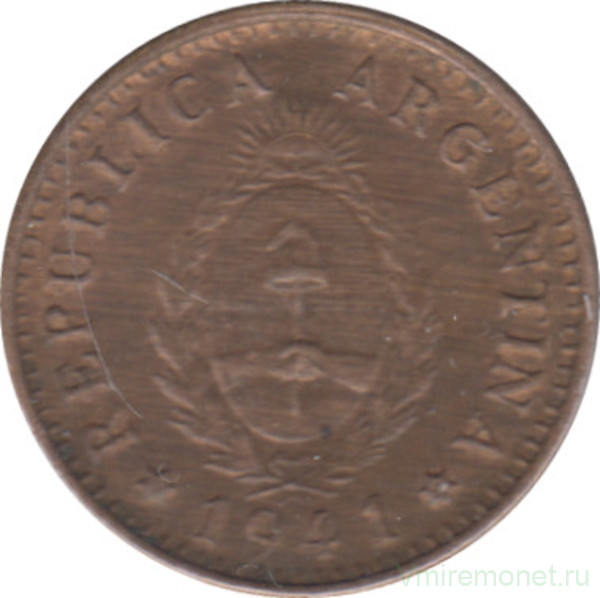 Монета. Аргентина. 1 сентаво 1941 год.