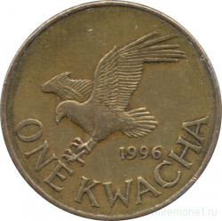Монета. Малави. 1 квача 1996 год.