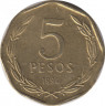 Монета. Чили. 5 песо 1994 год. ав.