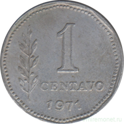 Монета. Аргентина. 1 сентаво 1971 год.