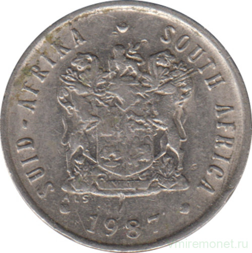 Монета. Южно-Африканская республика (ЮАР). 5 центов 1987 год.