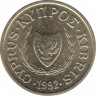  Монета. Кипр. 1 цент 1992 год. ав.