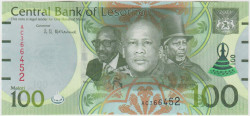 Банкнота. Лесото. 100 малоти 2021 год. Тип W29.