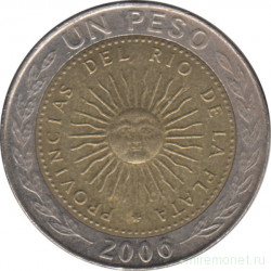 Монета. Аргентина. 1 песо 2006 год.