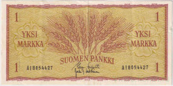 Банкнота. Финляндия. 1 марка 1963 год. Тип 98A(35).