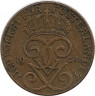 Монета. Швеция. 2 эре 1934 год. ав