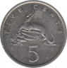 Монета. Ямайка. 5 центов 1987 год. рев.