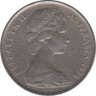 Монета. Австралия. 5 центов 1970 год. ав.