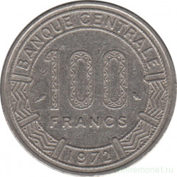 Монета. Конго. 100 франков 1972 год.