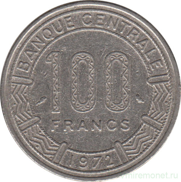 Монета. Конго. 100 франков 1972 год.