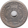 Монета. Британская Западная Африка. 1 пенни 1936 год. Эдвард VIII. H. рев.