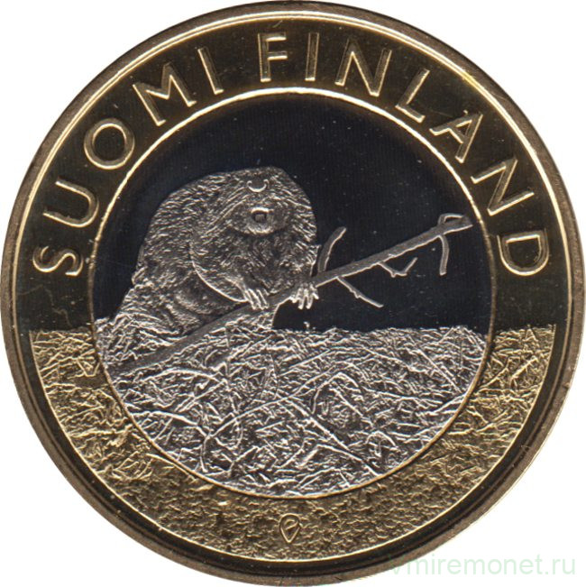 Монета. Финляндия. 5 евро 2015 год. Исторические регионы Финляндии. Животные - Сатакунта.