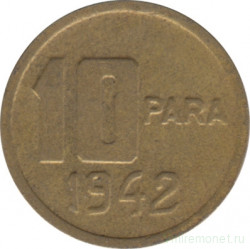 Монета. Турция. 10 пара 1942 год.
