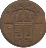 Монета. Бельгия. 50 сантимов 1957 год. BELGIE. ав.