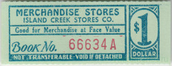 Суррогатные деньги. Шпицберген. Угледобывающая компания США. Ордер на 1 доллар для расчётов в товарных лавках 1915 год.