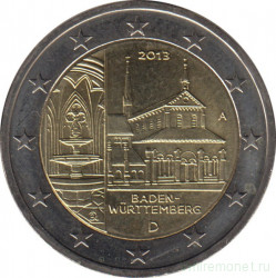 Монета. Германия. 2 евро 2013 год. Баден - Вюртемберг (A).