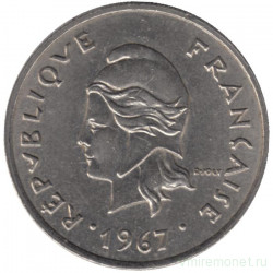 Монета. Французская Полинезия. 10 франков 1967 год.