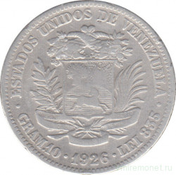 Монета. Венесуэла. 2 боливара 1926 год.