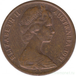 Монета. Австралия. 1 цент 1981 год.