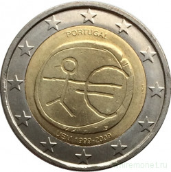 Монета. Португалия. 2 евро 2009 год. 10 лет экономическому и валютному союзу.