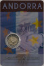 Аверс. Монета. Андорра. 2 евро 2015 год. 25 лет подписания таможенного соглашения с ЕС. (блистер, коинкарта).