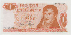 Банкнота. Аргентина. 1 песо 1970 - 1973 год. Тип 287(3).