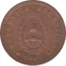 Монета. Аргентина. 2 сентаво 1949 год. ав.
