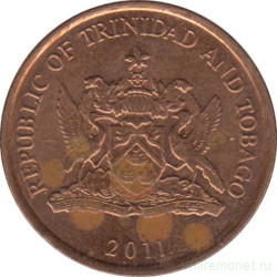 Монета. Тринидад и Тобаго. 1 цент 2011 год.