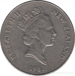 Монета. Новая Зеландия. 50 центов 1987 год.