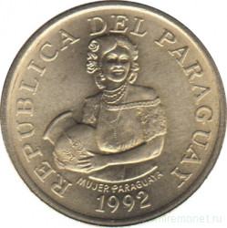 Монета. Парагвай. 5 гуарани 1992 год.