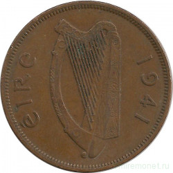 Монета. Ирландия. 1 пенни 1941 год.