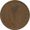 Монета. Ирландия. 1 пенни 1941 год. ав.