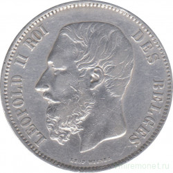 Монета. Бельгия. 5 франков 1869 год.