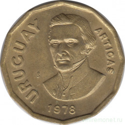 Монета. Уругвай. 1 песо 1978 год.
