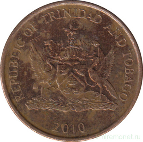 Монета. Тринидад и Тобаго. 1 цент 2010 год.