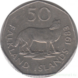 Монета. Фолклендские острова. 50 пенсов 1983 год.