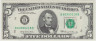 Банкнота. США. 5 долларов 1969 год. B. Тип 450а. ав.
