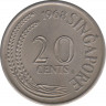 Монета. Сингапур. 20 центов 1968 год. ав.