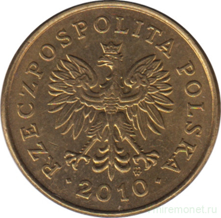 Монета. Польша. 2 гроша 2010 год.