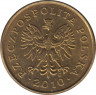 Монета. Польша. 2 гроша 2010 год. ав.