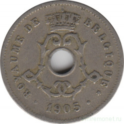Монета. Бельгия. 5 сантимов 1905 год. BELGIQUE.