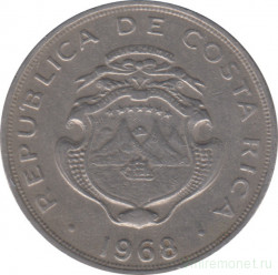 Монета. Коста-Рика. 50 сентимо 1968 год.
