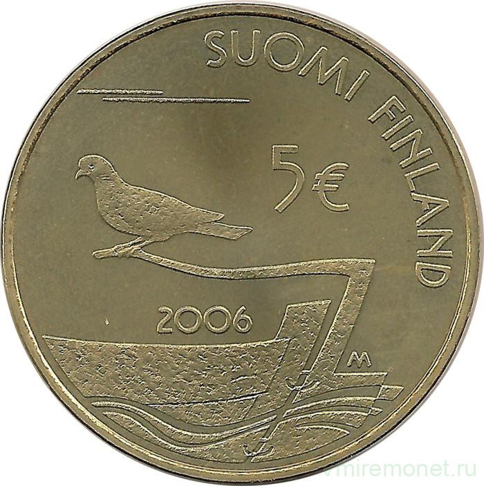 Монета. Финляндия. 5 евро 2006 год. 150 лет демилитаризации Аландских островов.