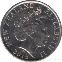 Монета. Новая Зеландия. 50 центов 2015 год.