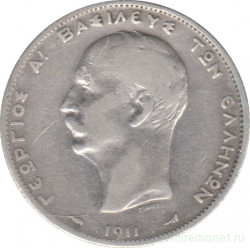 Монета. Греция. 2 драхмы 1911 год.