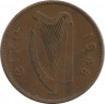Монета. Ирландия. 1 пенни 1948 год. ав.
