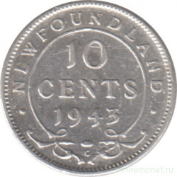 Монета. Ньюфаундленд. 10 центов 1943 год.