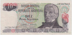 Банкнота. Аргентина. 10 песо 1983 - 1984 год. Тип 313а (1).