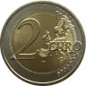 Реверс. Монета. Словакия. 2 евро 2015 год. 30 лет Флагу Европы.