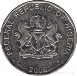 Монета. Нигерия. 50 кобо 2006 год.